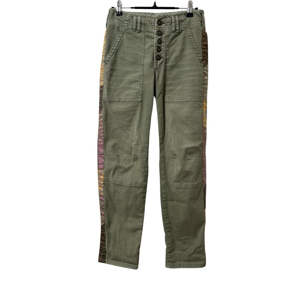 Anthropologie The Wanderer Mid Rise Pants‎ 25 Green Boho Hippie Festival Gypsy